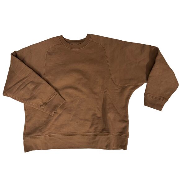 Girlfriend Collective Sweatshirt size Medium Brown Crewneck Organic Cotton - Picture 2 of 5